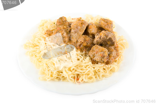 Image of spaghetti and meat