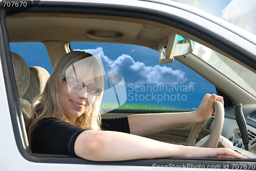 Image of driving car