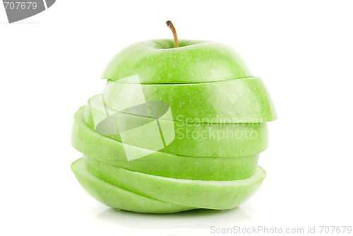 Image of Sliced green apple