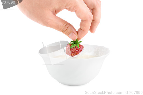 Image of Hand with strawberry