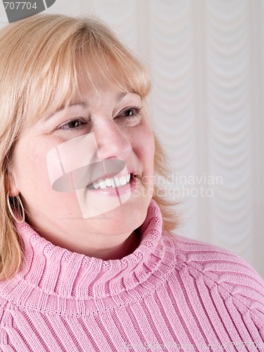 Image of Mature Woman in Pink 