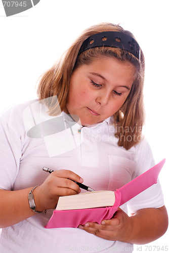 Image of Girl Writing In Diary