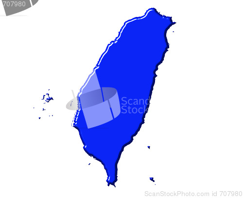 Image of Taiwan 3d map with national color