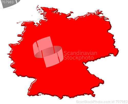 Image of Germany 3d map with national color