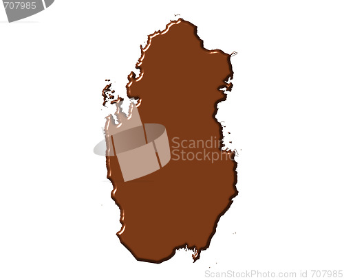 Image of Qatar 3d map with national color