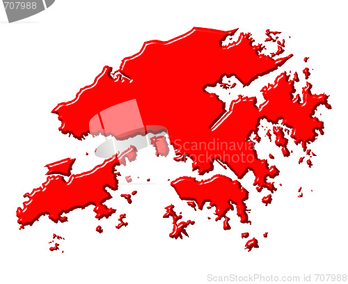 Image of Hong Kong 3d map with national color