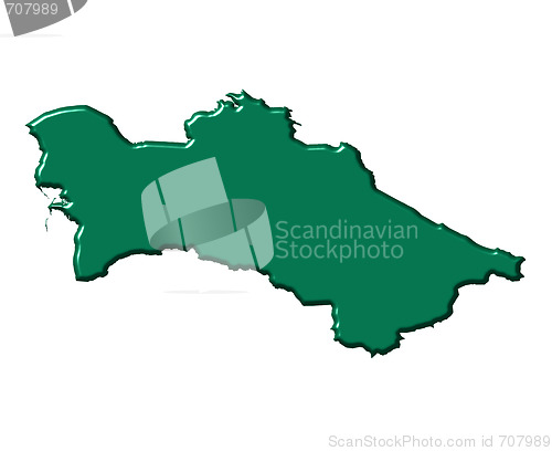 Image of Turkmenistan 3d map with national color
