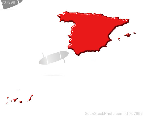 Image of Spain 3d map with national color