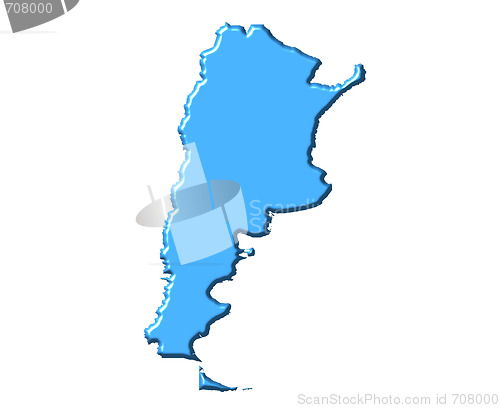 Image of Argentina 3d map with national color