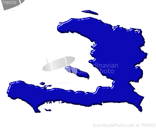 Image of Haiti 3d map with national color