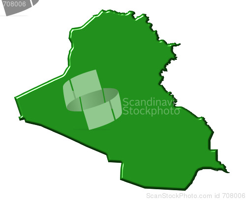 Image of Iraq 3d map with national color