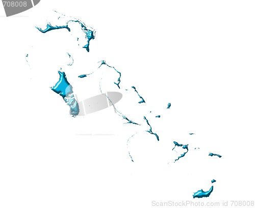 Image of Bahamas 3d map with national color