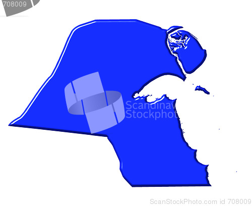 Image of Kuwait 3d map with national color