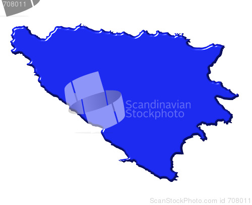 Image of Bosnia and Herzegovina 3d map with national color