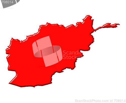 Image of Afghanistan 3d map with national color