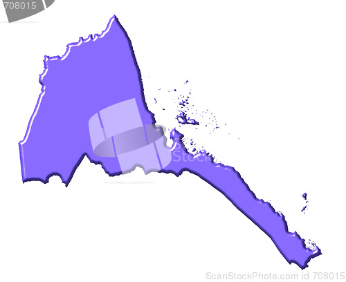 Image of Eritrea 3d map with national color