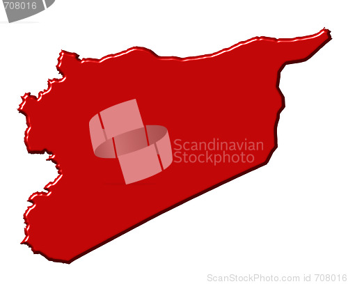 Image of Syria 3d map with national color