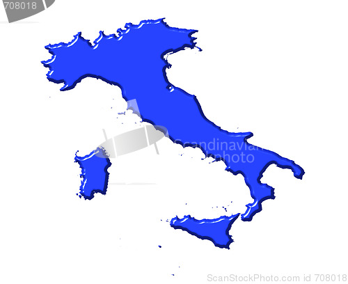 Image of Italy 3d map with national color