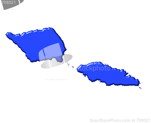 Image of Samoa 3d map with national color