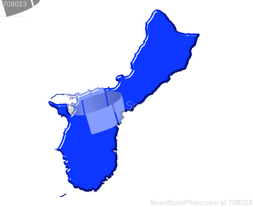 Image of Guam 3d map with national color