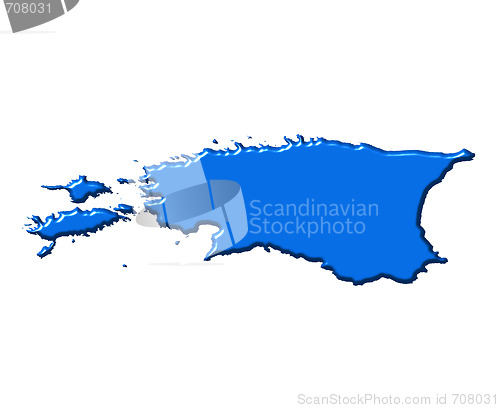 Image of Estonia 3d map with national color