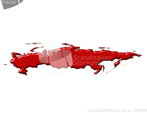 Image of Russia 3d map with national color