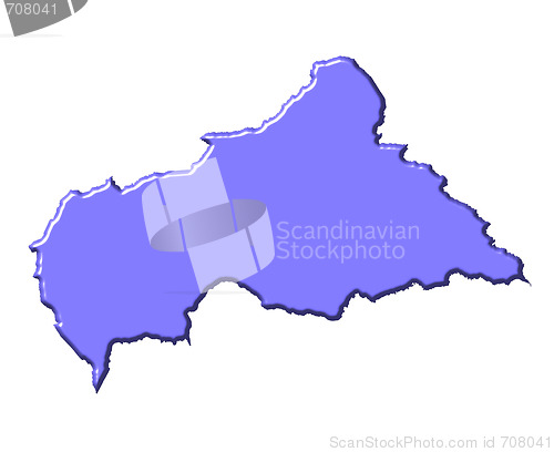Image of Central African Republic 3d map with national color