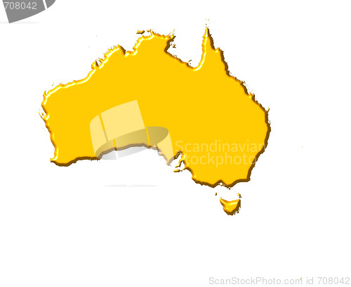 Image of Australia 3d map with national color