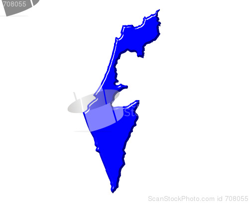 Image of Israel 3d map with national color