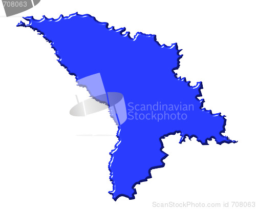 Image of Moldova 3d map with national color