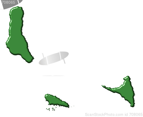Image of Comoros 3d map with national color