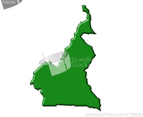 Image of Cameroon 3d map with national color