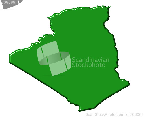 Image of Algeria 3d map with national color