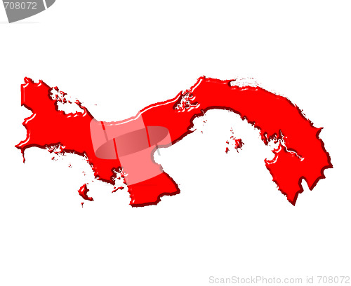Image of Panama 3d map with national color