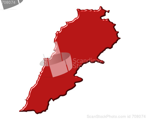 Image of Lebanon 3d map with national color