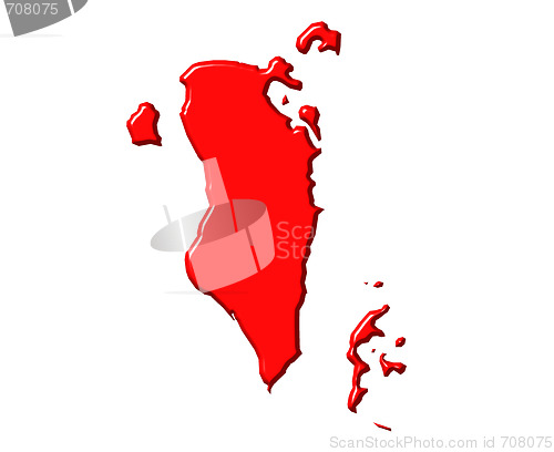 Image of Bahrain 3d map with national color