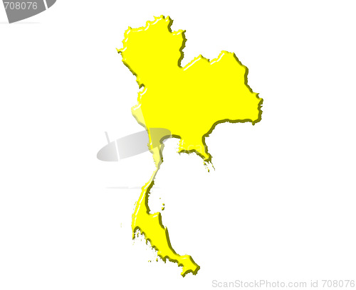 Image of Thailand 3d map with national color