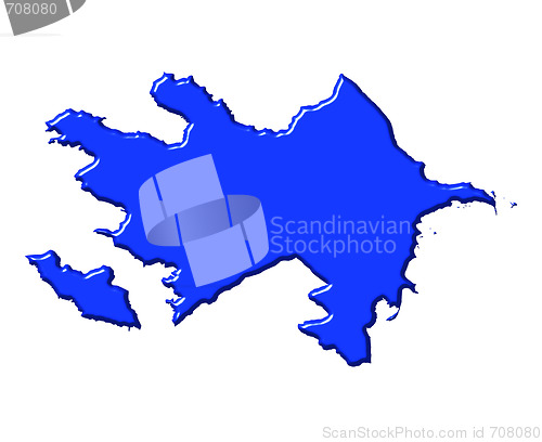 Image of Azerbaijan 3d map with national color