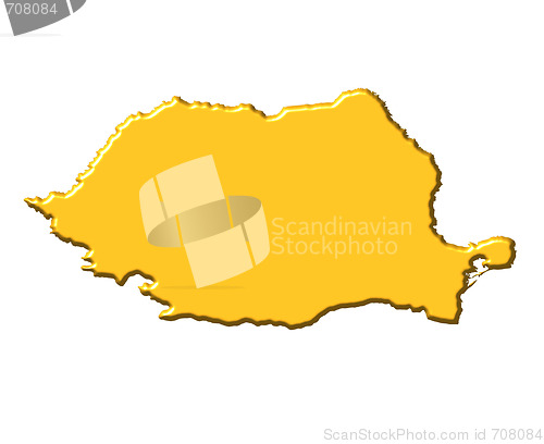 Image of Romania 3d map with national color