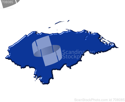 Image of Honduras 3d map with national color