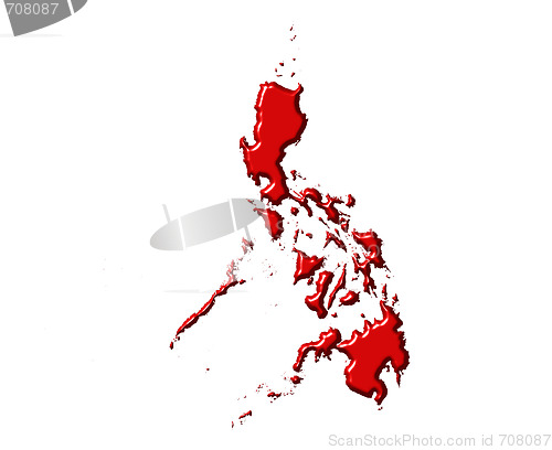 Image of Philippines 3d map with national color