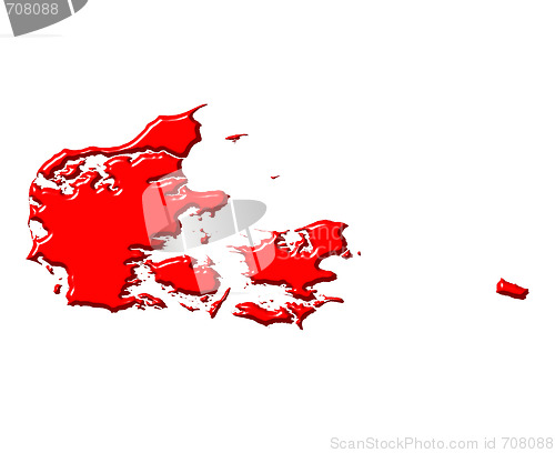 Image of Denmark 3d map with national color