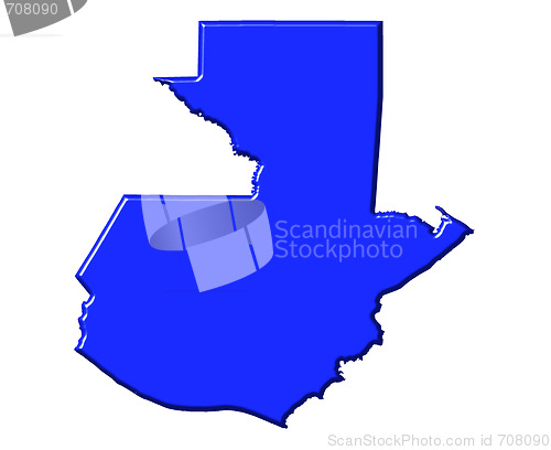Image of Guatemala 3d map with national color