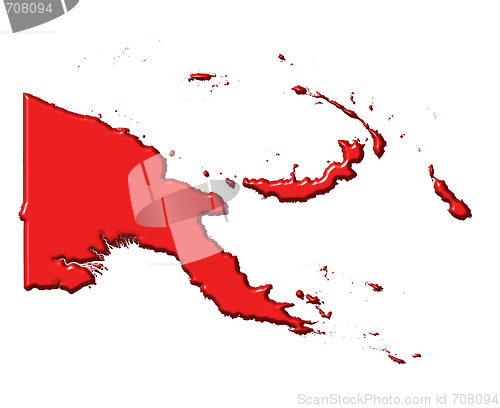 Image of Papua New Guinea 3d map with national color