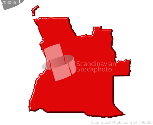 Image of Angola 3d map with national color