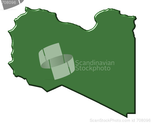 Image of Libya 3d map with national color