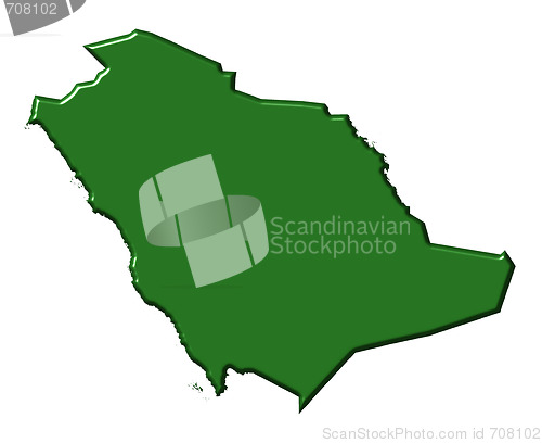 Image of Saudi Arabia 3d map with national color