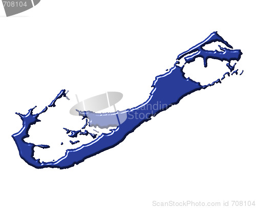 Image of Bermuda 3d map with national color