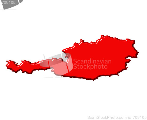 Image of Austria 3d map with national color