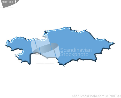 Image of Kazakhstan 3d map with national color